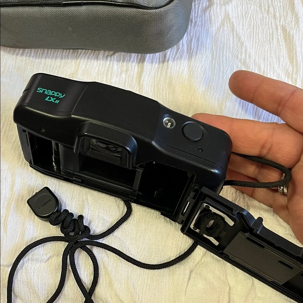 Canon Black 35mm Point-and-Shoot Camera with Gray Carry Case